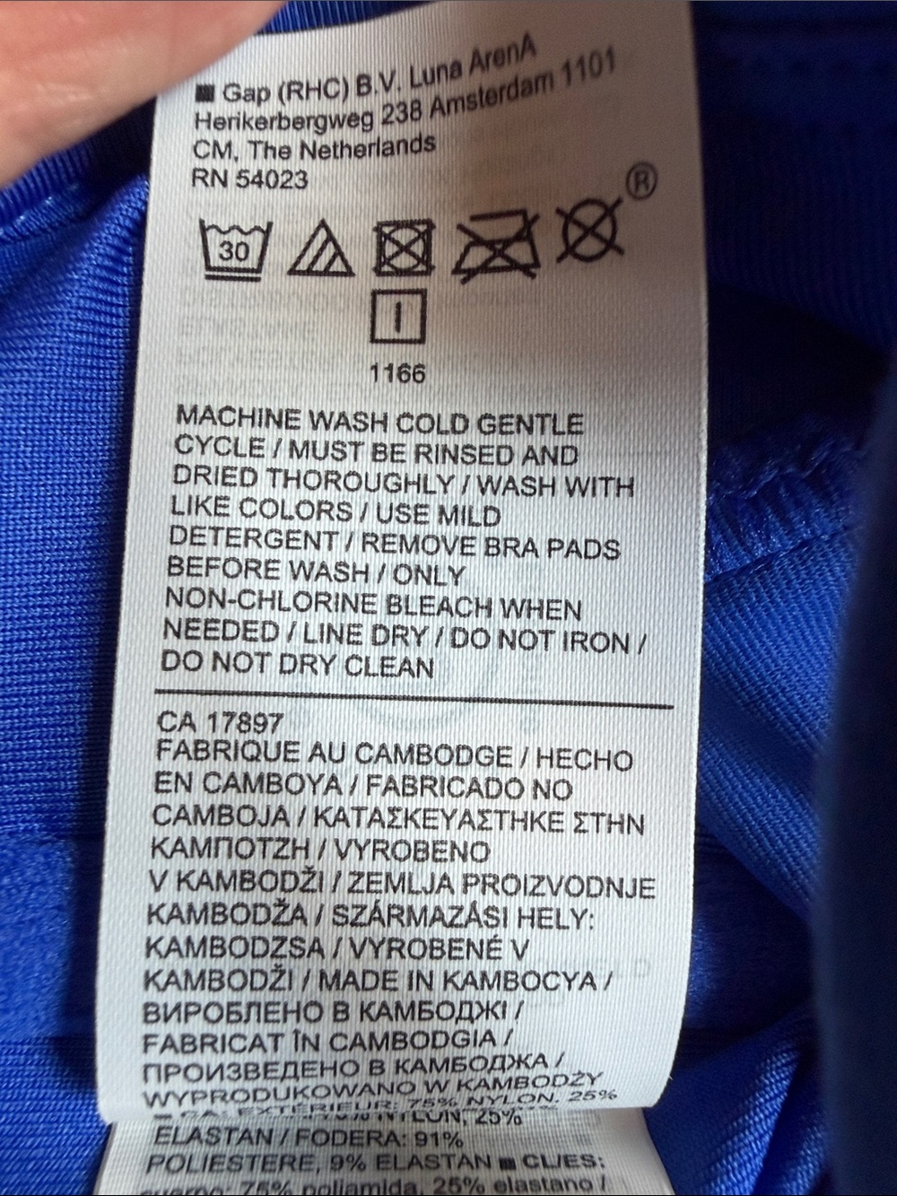 Athleta Royal Blue Triangle Tankini Swim Top - Picture 5 of 9